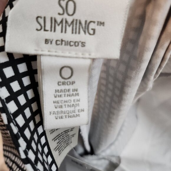 NWT - Chico's So Slimming Size 0 (medium) crop pants black and white pattern - Picture 10 of 13